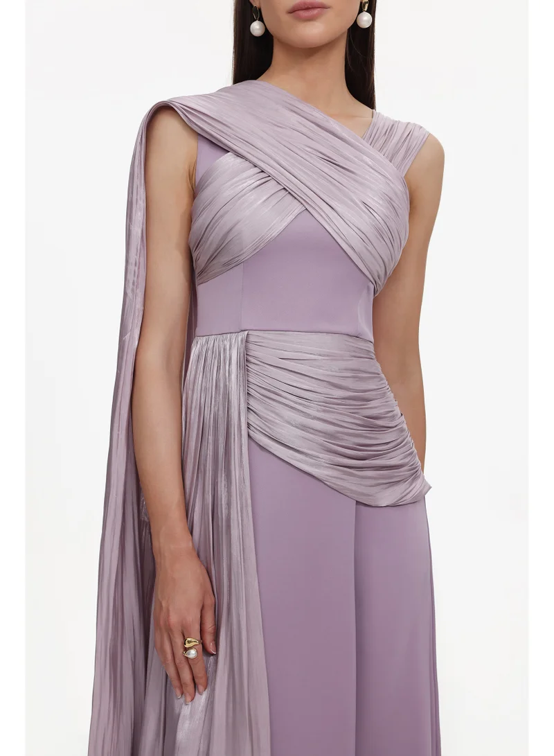 Bella Barnett  Rebekah Elegant Flowy Sleeveless Pleated Drape Maxi Dress for Women | Best Price UAE